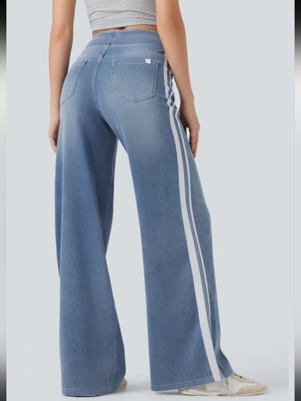 Halara Flex High Waisted Stripe Wide Leg Casual Jeans-SP , NNT#100